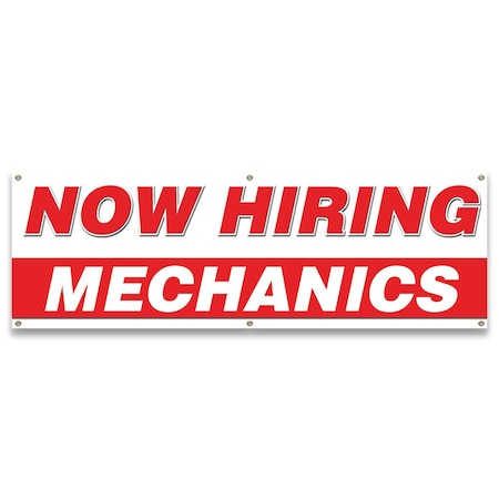 Signmission Now Hiring Mechanics Banner Apply Inside Accepting Application Single Sided B-72-30277